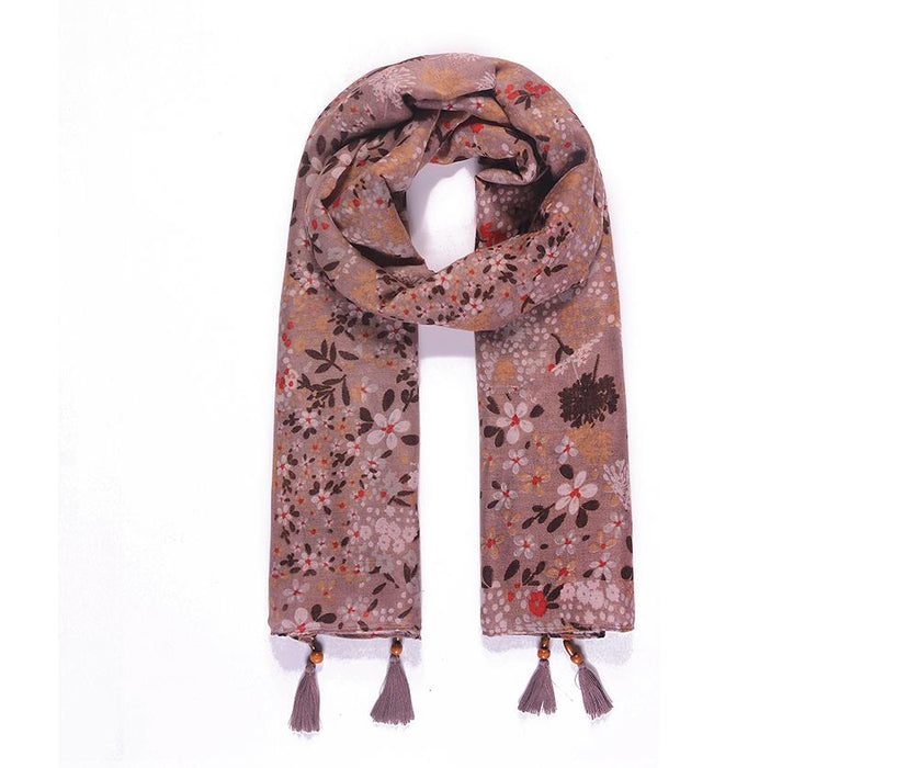 Mocha Floral print scarf