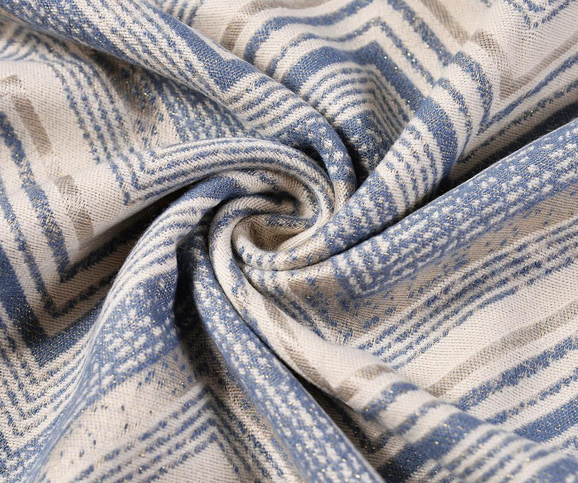 Blue Zig-Zag Print Blanket scarf