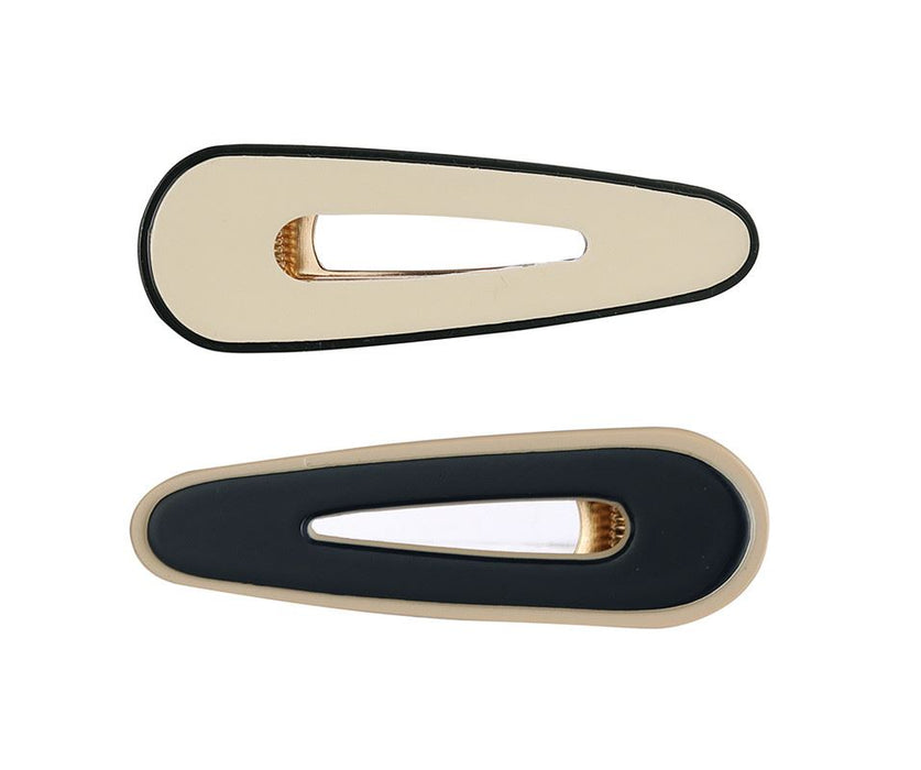 Navy/white Classic Oval Hairclip