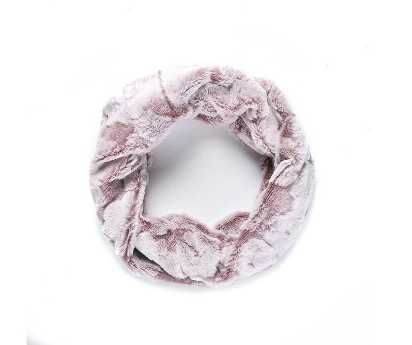 Plum Floral Faux Fur snood