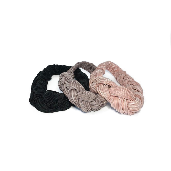 10pcs Mixed glittered plait style soft headbands