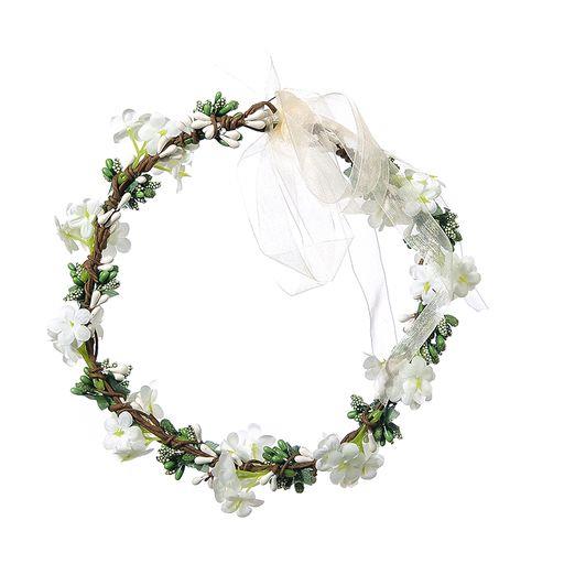 White Flowery and Leafy Crown