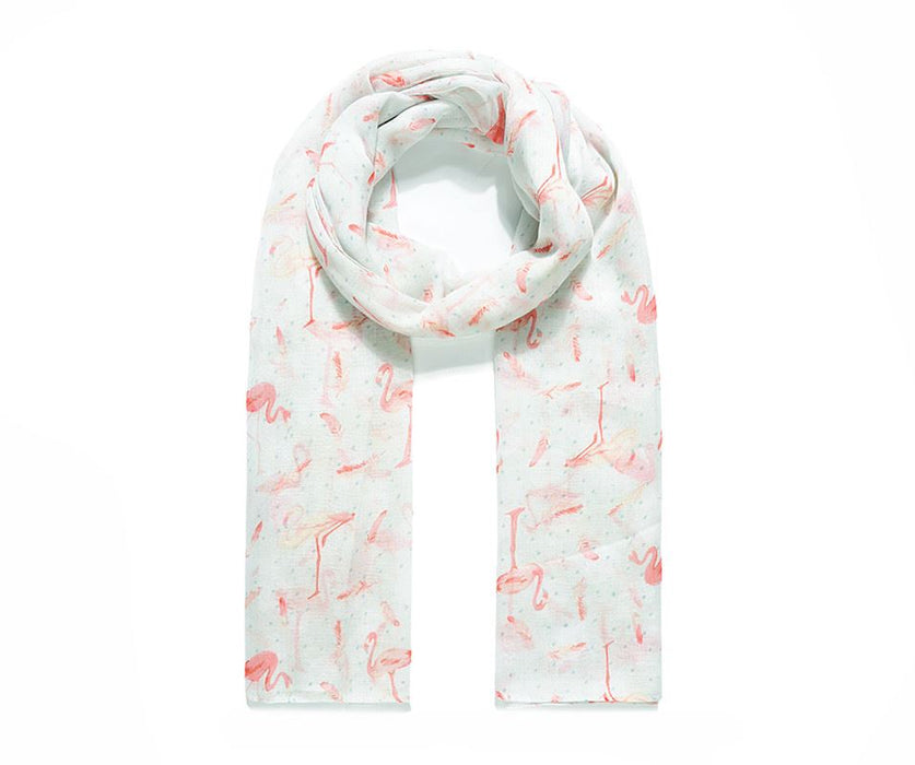 Pale Green Flamingo Light Weight Scarf