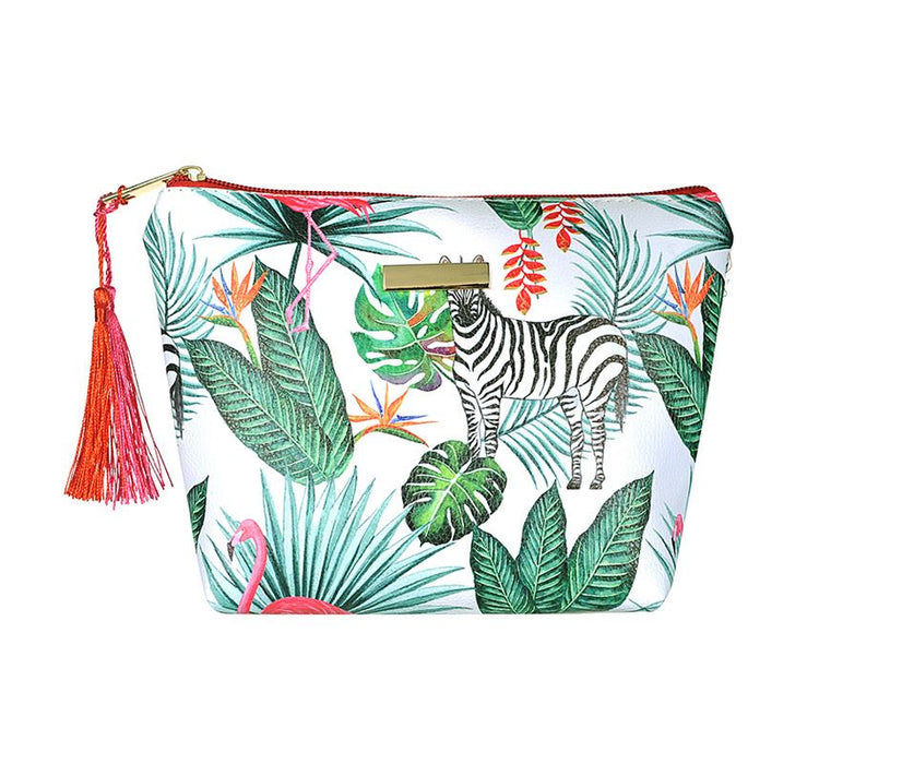 Zebra Jungle Large Makeup Bag