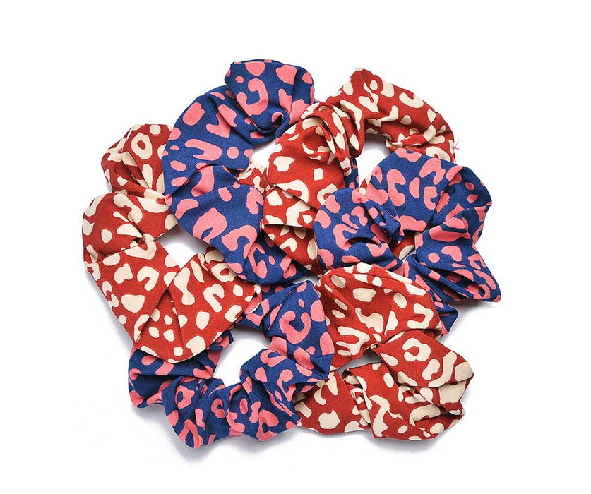 Leopard Mix Scrunchies - 6pcs Pack